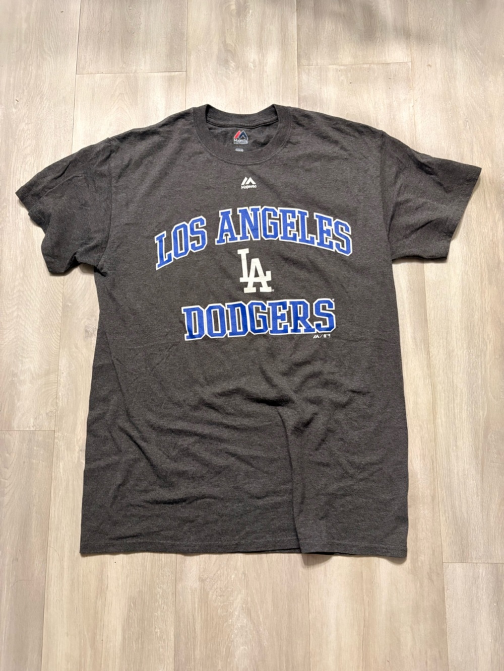 Majestic Los Angeles Dodgers Gray T-Shirt with Blue & White Logo